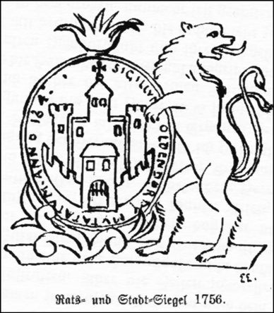 Siegel von Stadt und Rat Stadtoldendorf 1756